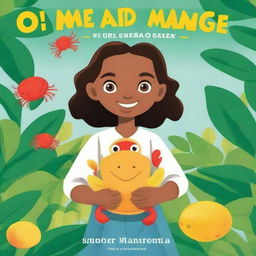 Create an illustrative children's book cover titled 'O Meu Quintal é o Mangue'