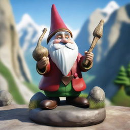 A young rock gnome, around 40 years old (young for their age), weighing 20 kilograms and standing 1 meter tall