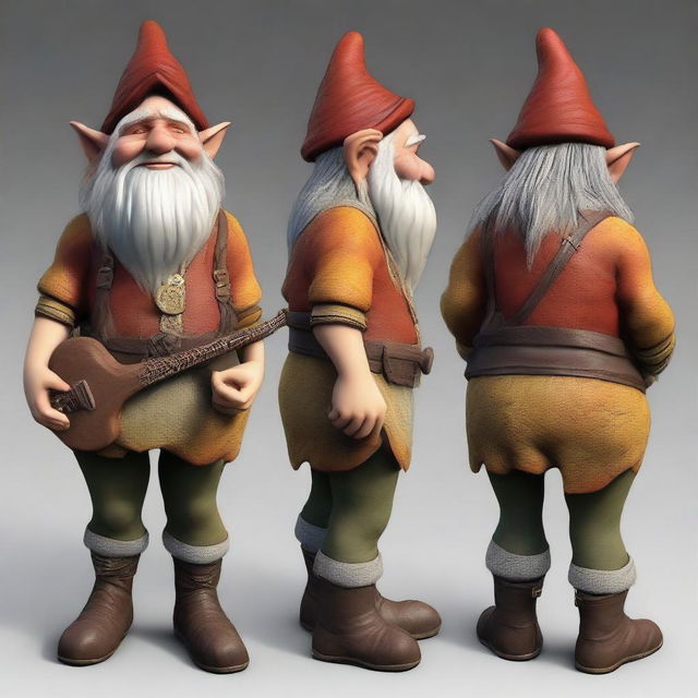 A young rock gnome, just entering adulthood, around 40 years old (young for their age), weighing 20 kilograms and standing 1 meter tall