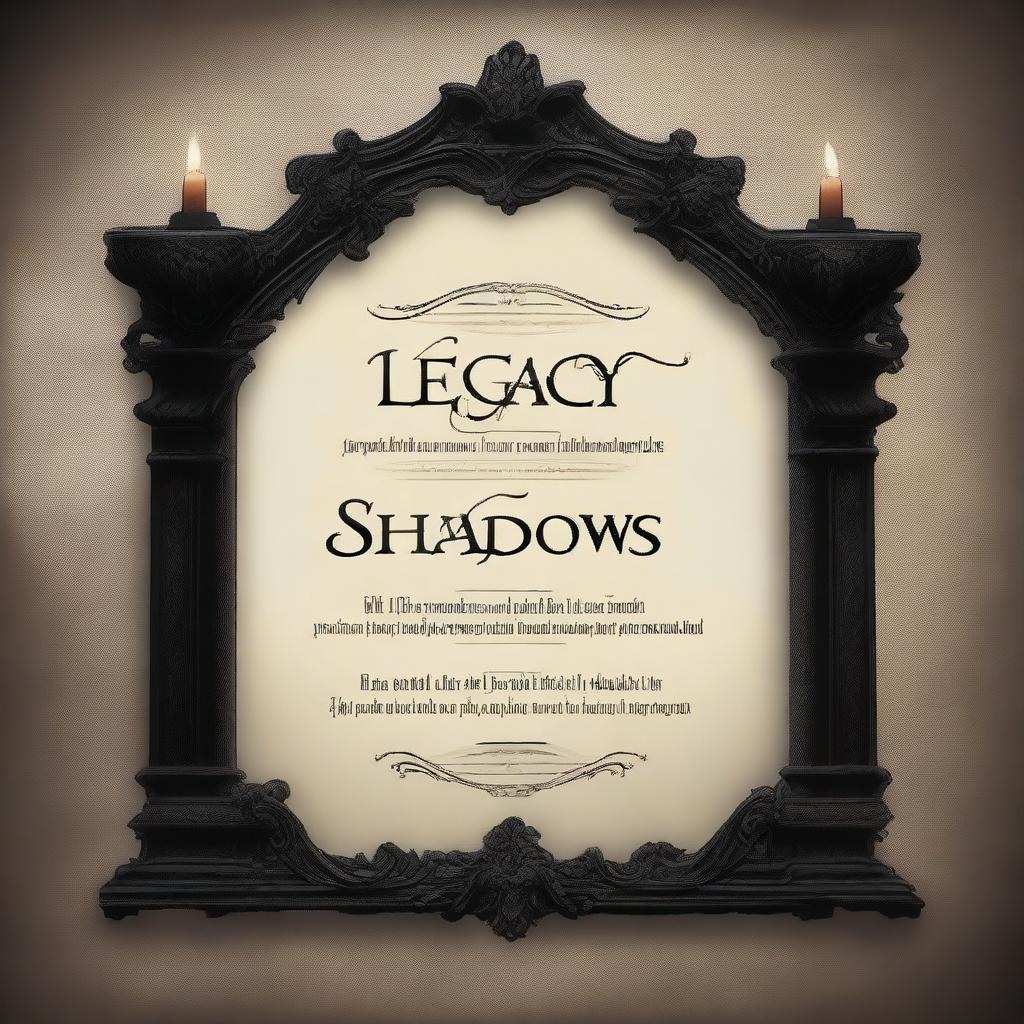 The words 'Legacy of Shadows' displayed full screen in an elegant, gothic font