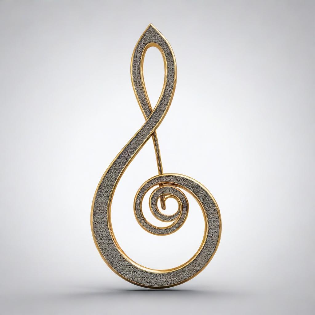 A slender, eye-catching mystical musical note set against a transparent background. The fine detailing and captivating design emphasizes its allure.