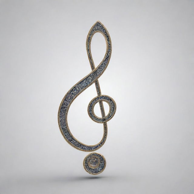 A slender, eye-catching mystical musical note set against a transparent background. The fine detailing and captivating design emphasizes its allure.