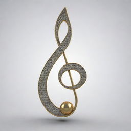 A slender, eye-catching mystical musical note set against a transparent background. The fine detailing and captivating design emphasizes its allure.