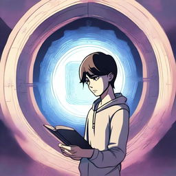 A male protagonist is filling out a questionnaire when his soul is transported to another world