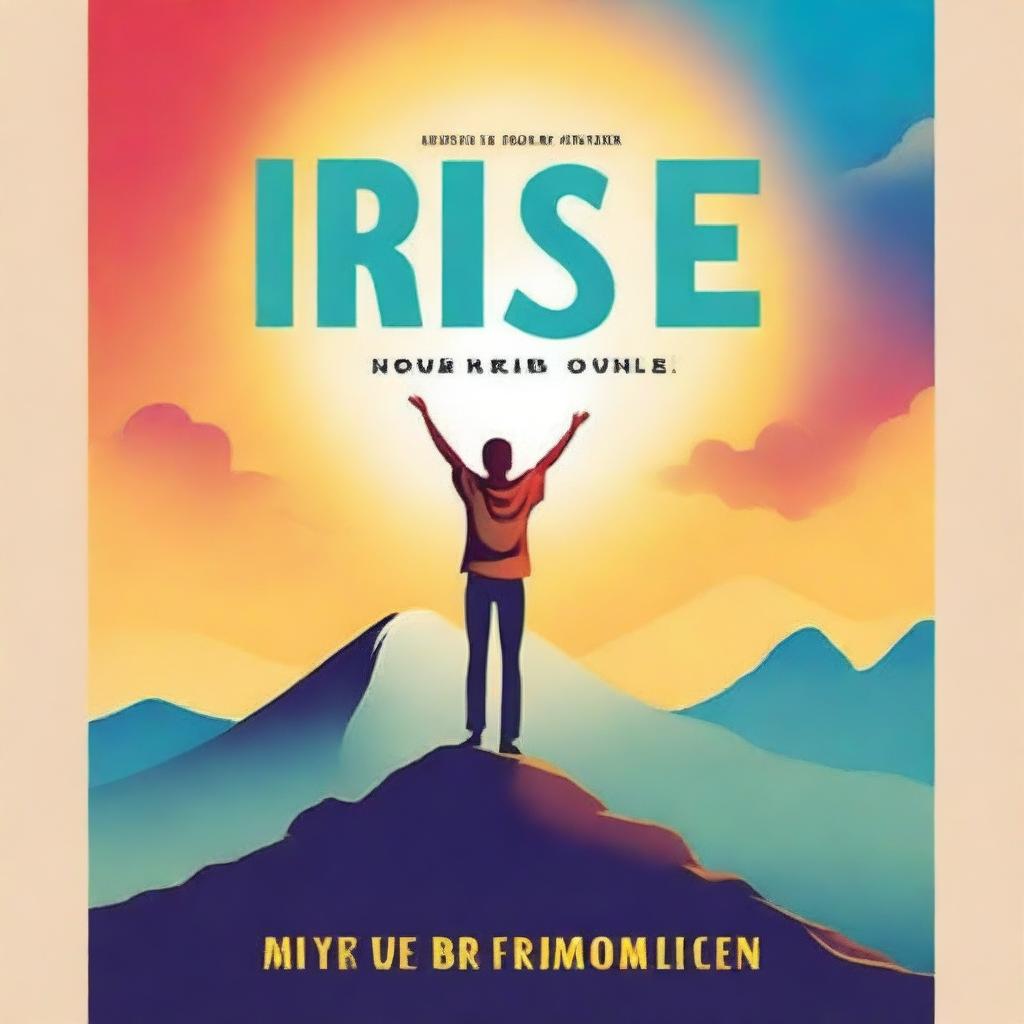 Create a vibrant and inspiring book cover for a guide titled 'Rise: A Youth's Guide to Personal Growth'