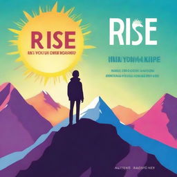 Create a vibrant and inspiring book cover for a guide titled 'Rise: A Youth's Guide to Personal Growth'