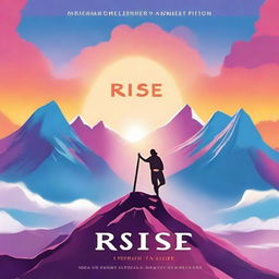 A vibrant and inspiring book cover for 'Rise: A Youth's Guide to Personal Growth'