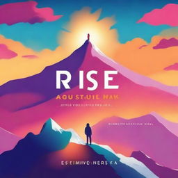 A vibrant and inspiring book cover for 'Rise: A Youth's Guide to Personal Growth'