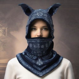 An intricately designed cowl or hood that appears to glow with magic, displayed prominently