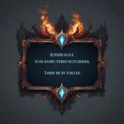 A UI Banner with souls-like ambiance, intricately detailed, for game text, set against a transparent background.