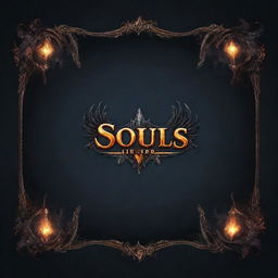 A UI Banner with souls-like ambiance, intricately detailed, for game text, set against a transparent background.