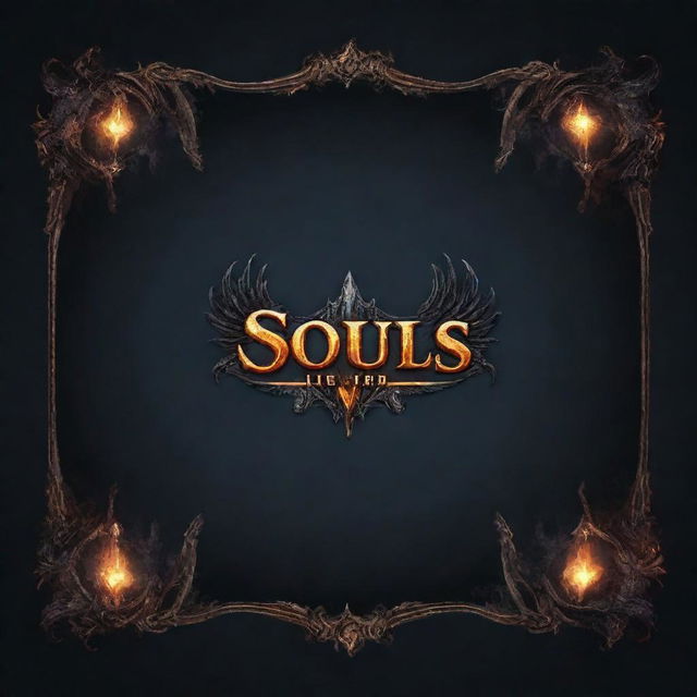 A UI Banner with souls-like ambiance, intricately detailed, for game text, set against a transparent background.