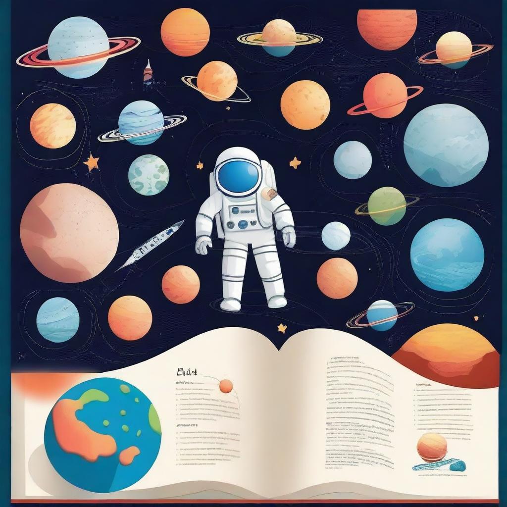 Imagine a school yearbook as a space journey where each section represents a different planet, and each student is an astronaut exploring academic achievements, sports events, and cultural activities