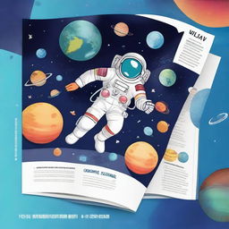 Imagine a school yearbook as a space journey where each section represents a different planet, and each student is an astronaut exploring academic achievements, sports events, and cultural activities