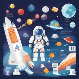 Create an image of a school yearbook imagined as a space journey, where each section represents a different planet