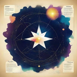 Create a yearbook design titled 'Interconnected Universe' that resembles a star map or galaxy