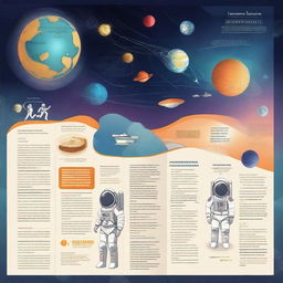 Create an image for a school yearbook titled 'Bitácora Espacial'