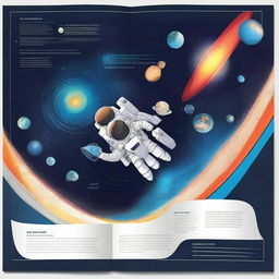 Create an image for a school yearbook titled 'Bitácora Espacial'