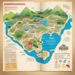 Create an interactive map-themed yearbook design titled 'Mapa de Aventuras Educativas'