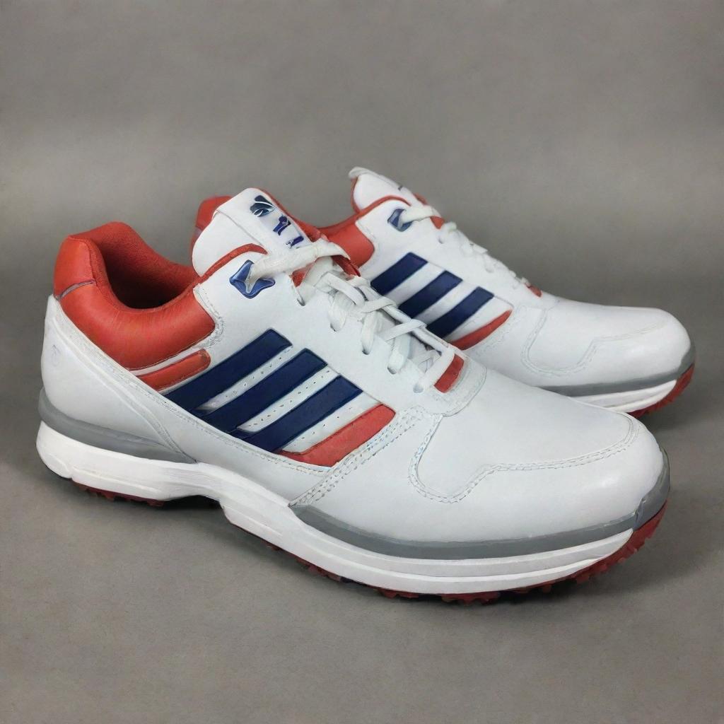 Pair of ZX 8000 Golf shoes in pristine condition, sleek design with energetic color contrasts and unique style features.