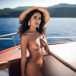 A 25-year-old hot Latina girl enjoying her time on a luxurious yacht