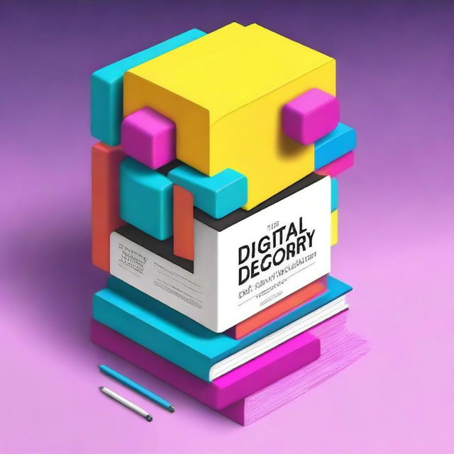 Design a modern and visually appealing book cover for 'The Digital Media Dictionary: A Comprehensive Guide to Terms, Tools, and Techniques'