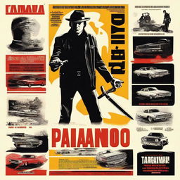 Design a movie poster for a collection of Quentin Tarantino movies