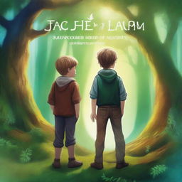 Create an enchanting book cover for the fantasy adventure story 'Echoes of the Ancients: The Quest of Jack and Liam' by Nosheen