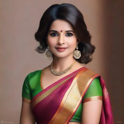 A highly detailed and realistic image of actress Samantha Ruth Prabhu wearing a traditional Indian saree