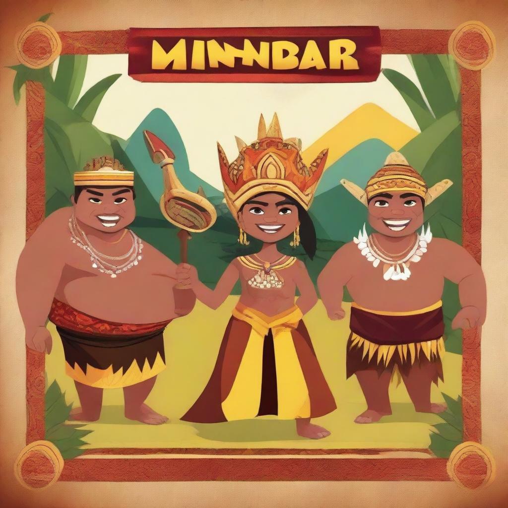 Create a Disney Pixar movie poster featuring the Minangkabau tribe from Sumatra Island