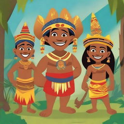 Create a Disney Pixar movie poster featuring the Minangkabau tribe from Sumatra Island