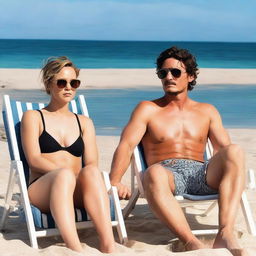 Pedro Pascal relaxing at the beach with Jennifer Lawrence