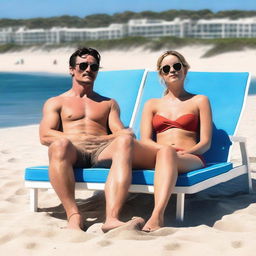 Pedro Pascal relaxing at the beach with Jennifer Lawrence