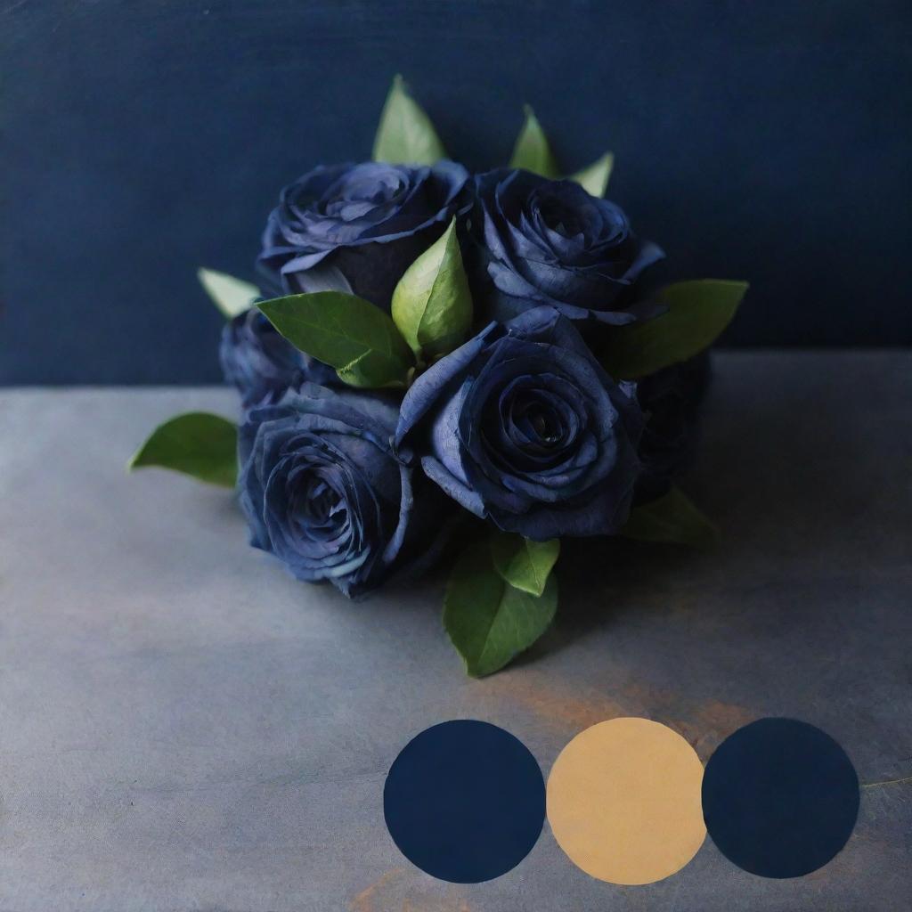 A rich, deep navy blue color palette