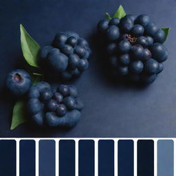 A rich, deep navy blue color palette