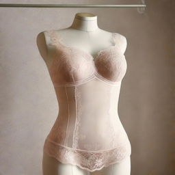 An artistic depiction of sexy lingerie displayed on a mannequin or hanging on a hanger