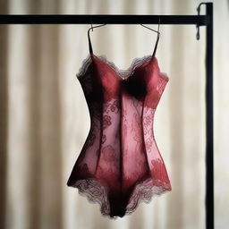 An artistic depiction of sexy lingerie displayed on a mannequin or hanging on a hanger