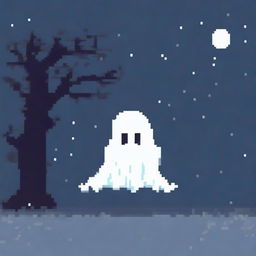 Create a pixel art animation of a ghost moving