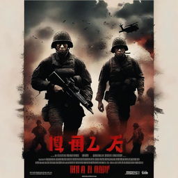 Design a war movie poster titled 'Than Yu'