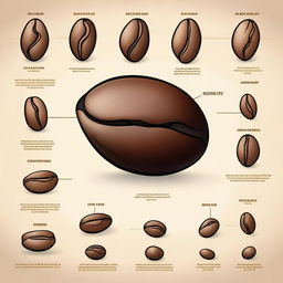 Create an image that details the structure of a coffee bean