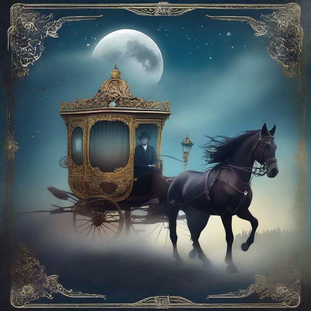 Create a book cover for a mystery novel titled 'Carriage of Dreams' Book One, authored by A