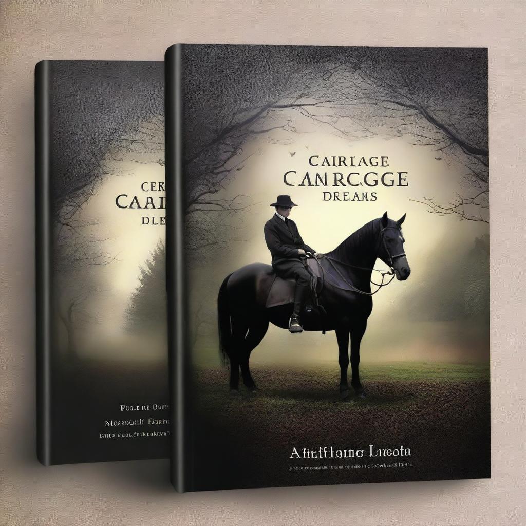 Create a book cover for a mystery novel titled 'Carriage of Dreams'