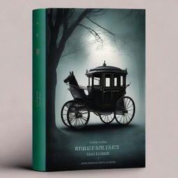 Design a book cover featuring a mysterious carriage