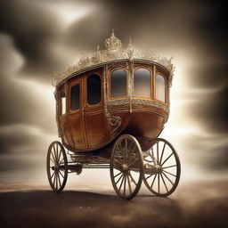 A mesmerizing image of a beautiful vintage carriage partially disappearing into a vortex, evoking themes of fiction, mystery, and time travel