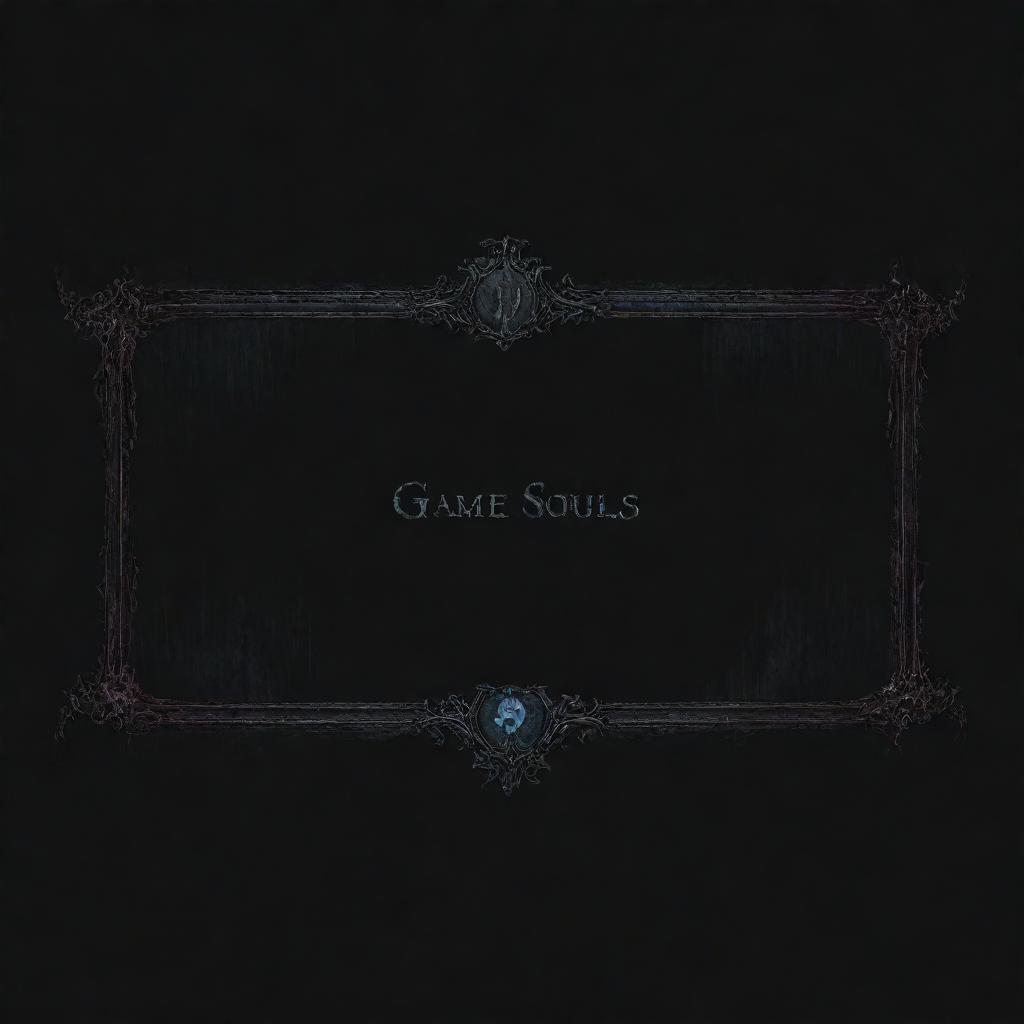 A UI Banner with a dark, gothic, souls-like aesthetic for game text, designed with a transparent background.