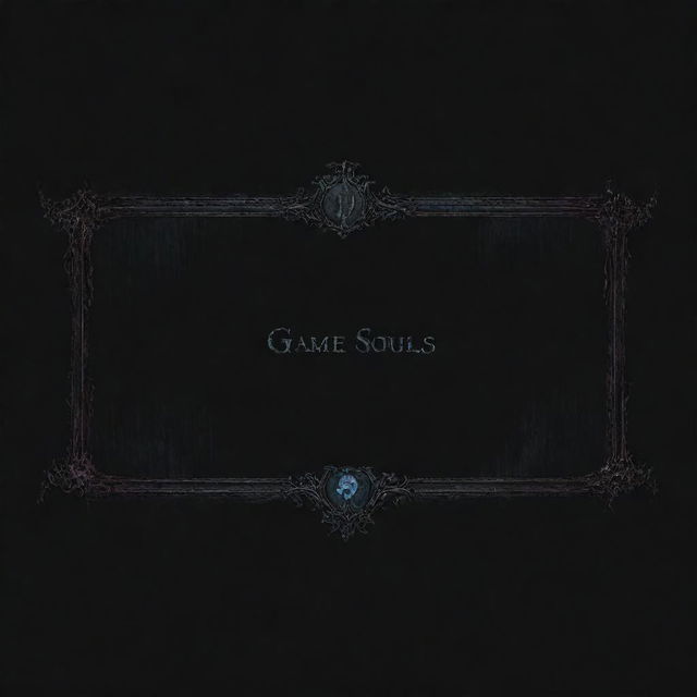 A UI Banner with a dark, gothic, souls-like aesthetic for game text, designed with a transparent background.