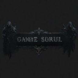 A UI Banner with a dark, gothic, souls-like aesthetic for game text, designed with a transparent background.