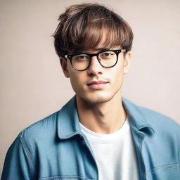 A man with bangs and glasses