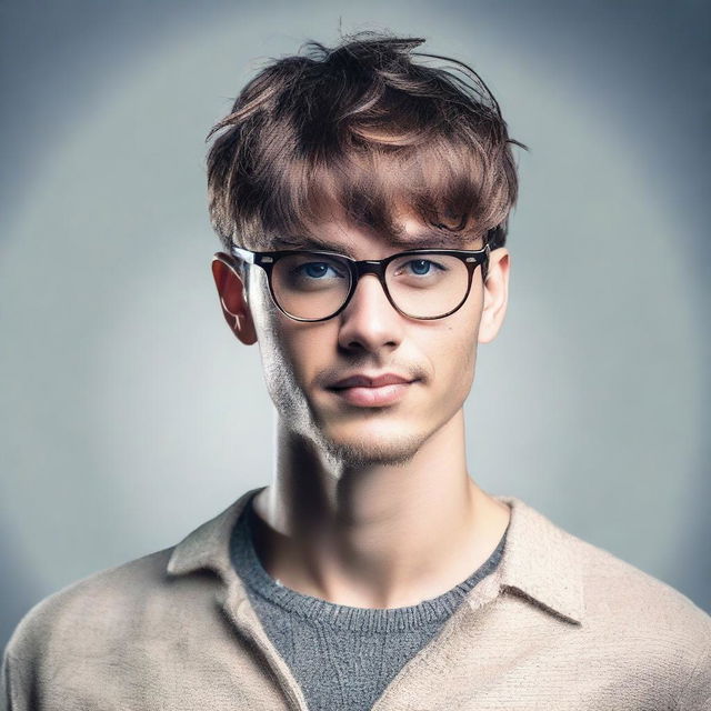 A man with bangs and glasses