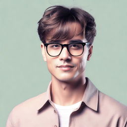 A man with bangs and glasses